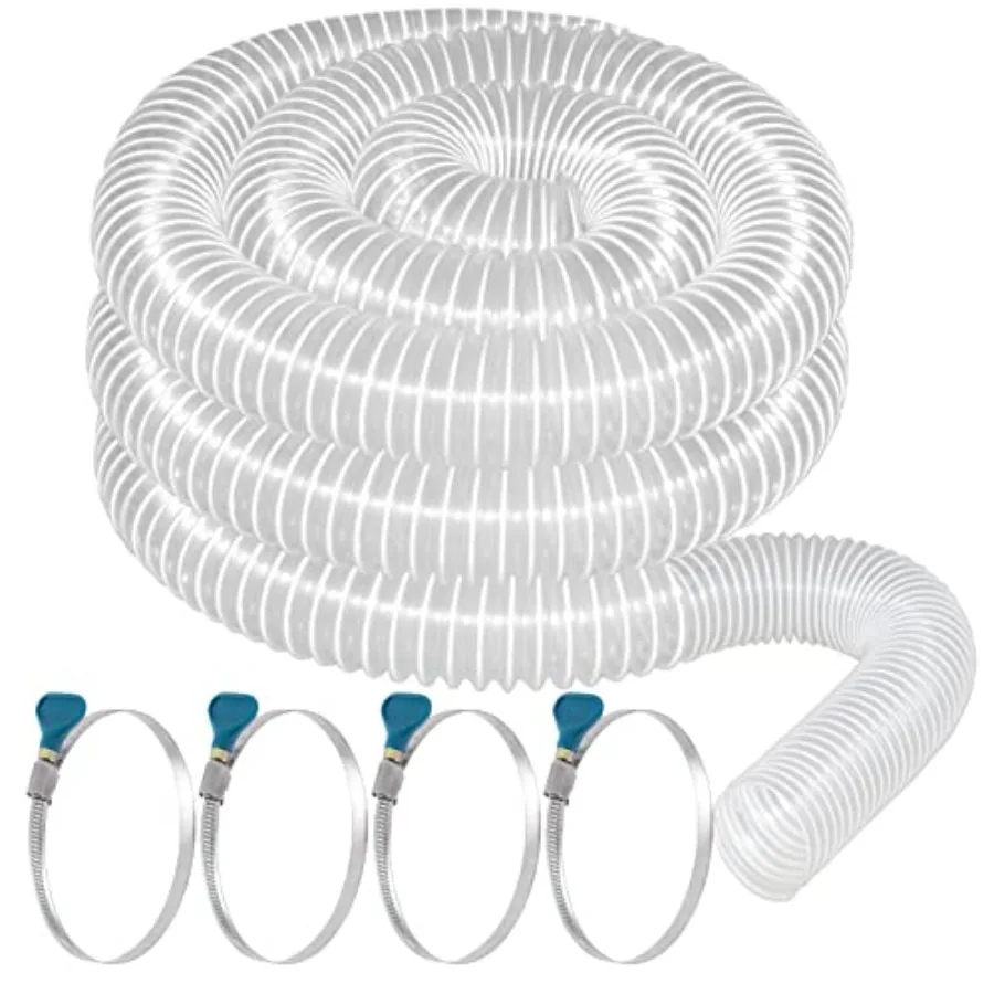 

Heavy Duty PVC Dust Collection Hose 2 1/2 x 20' Puncture Resistant with Carbon Steel Wire Coil for Woodworking Workshops and Du