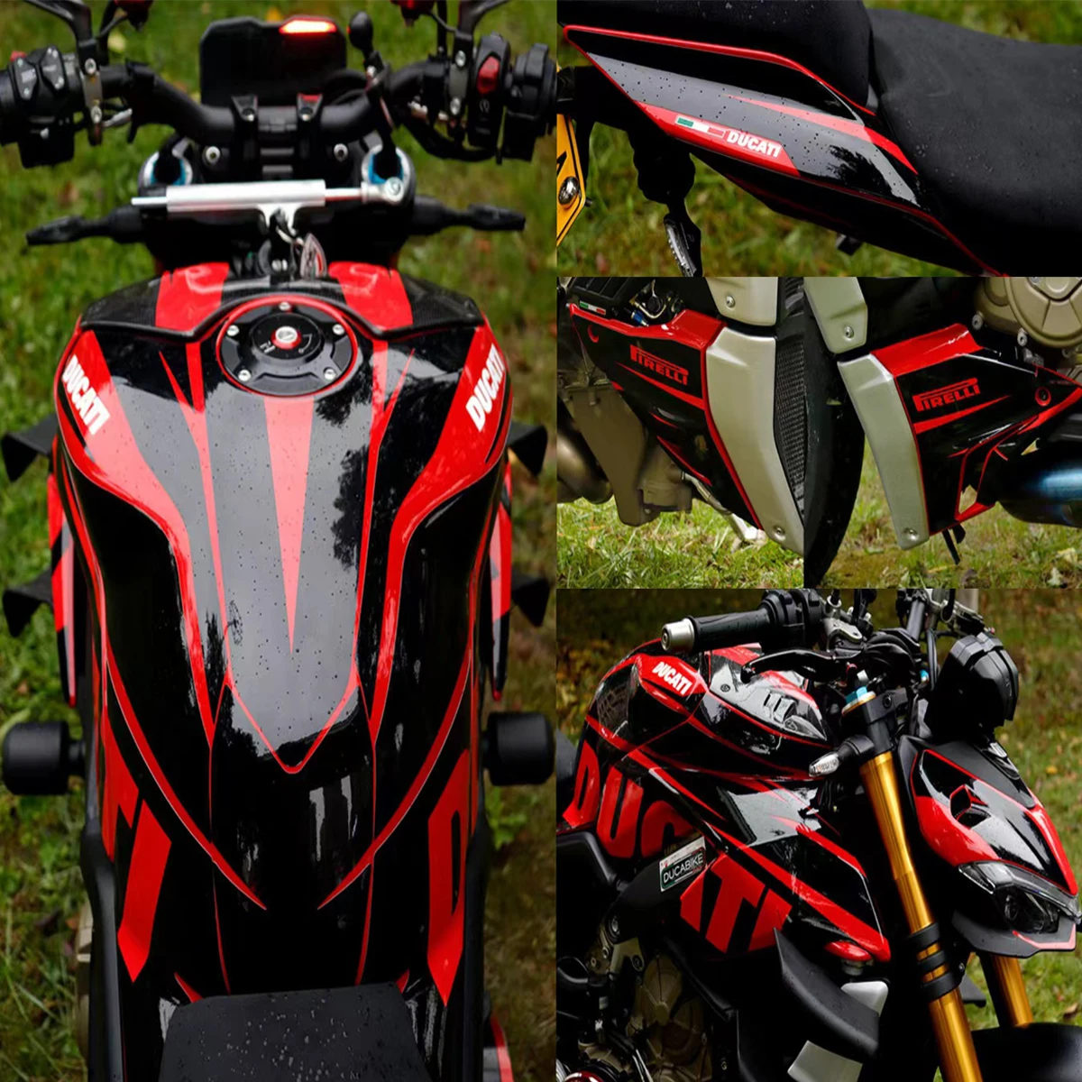 For Ducati Streetfighter V4 V4S Full car version decals, pull flowers The whole car is decorated with flowers Plate shell decals