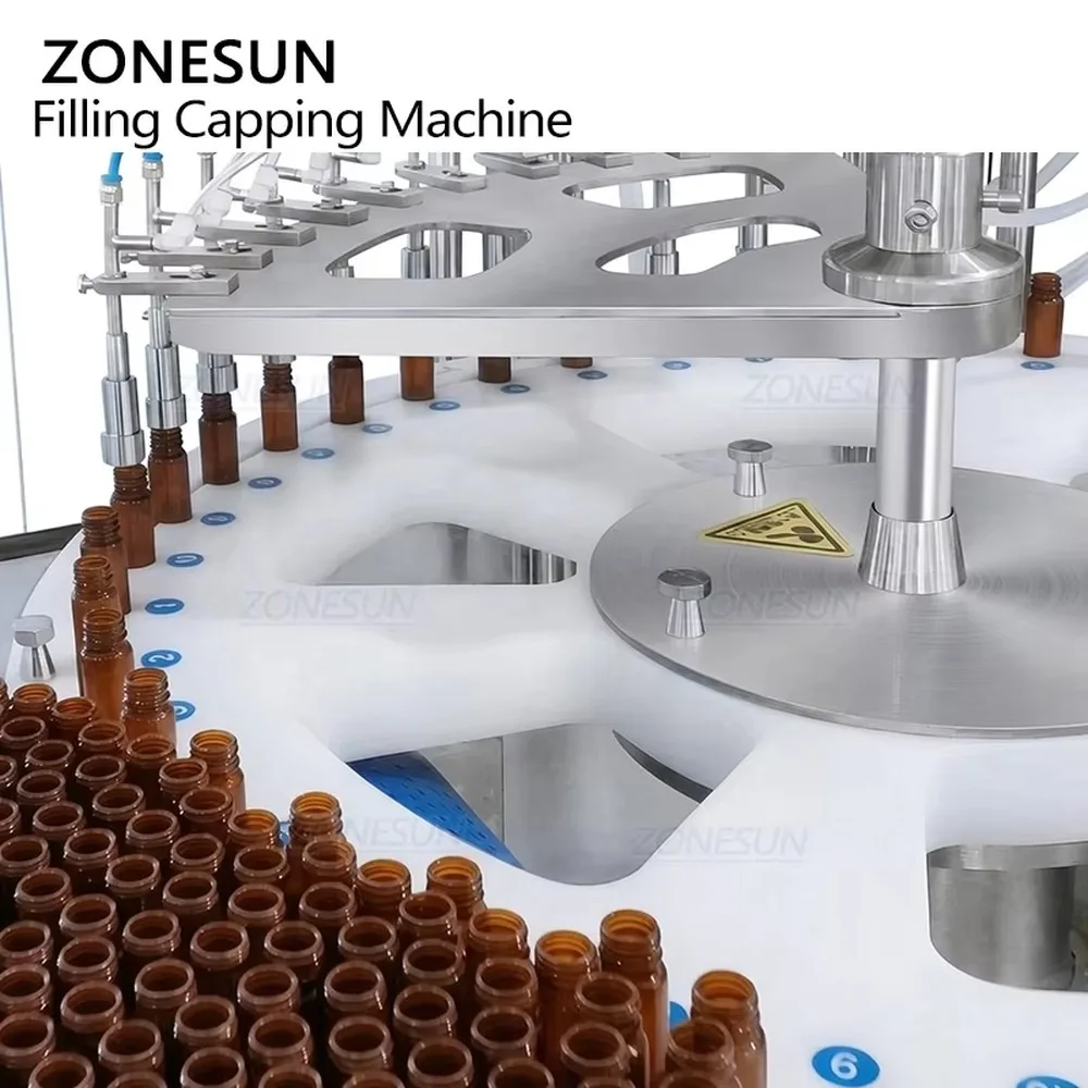 ZONESUN ZS-AFC39W Automatic Rotary 10 Heads Servo Peristaltic Pump Small Bottle Liquid Filling Capping Machine