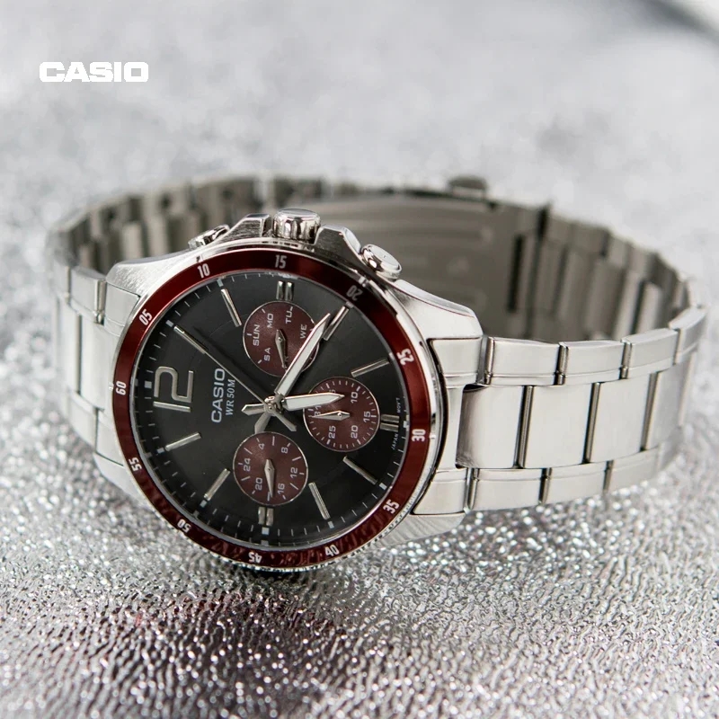 Casio MTP-1374D Classic Three Eyes Men\'s Quartz Waterproof Fashion Casual Business Simple Ladies Gift Versatile Date Week