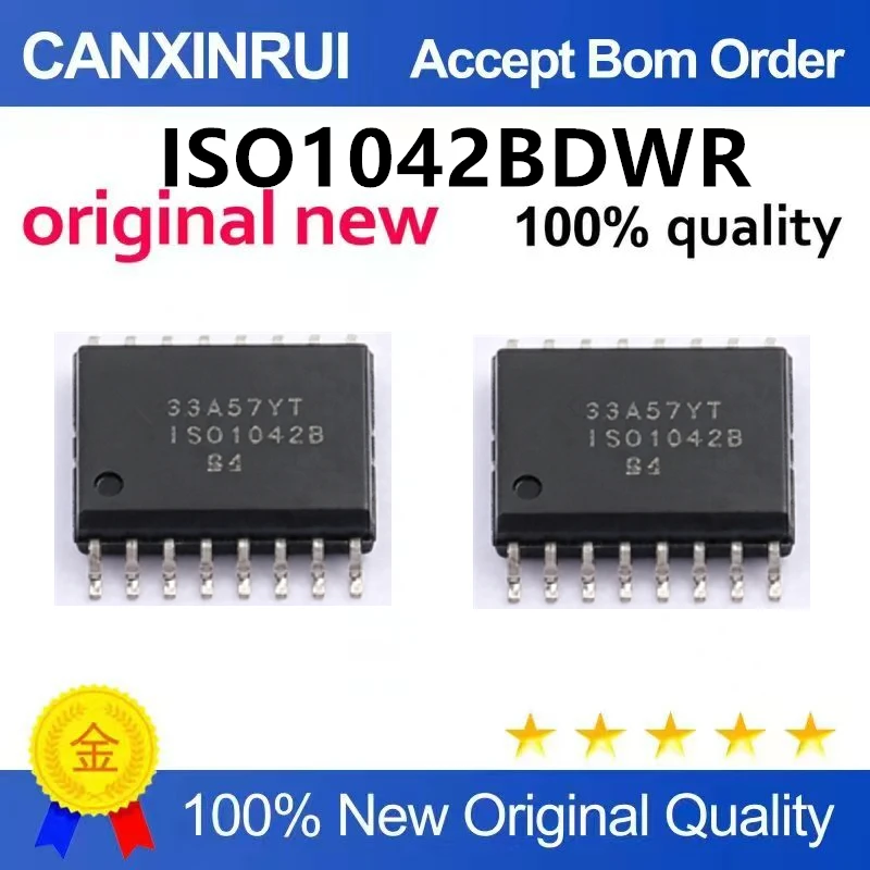 （5pcs-10pcs）New original ISO1042BDWVR SOIC-8 with 70V bus fault protection function isolated CAN transceiver