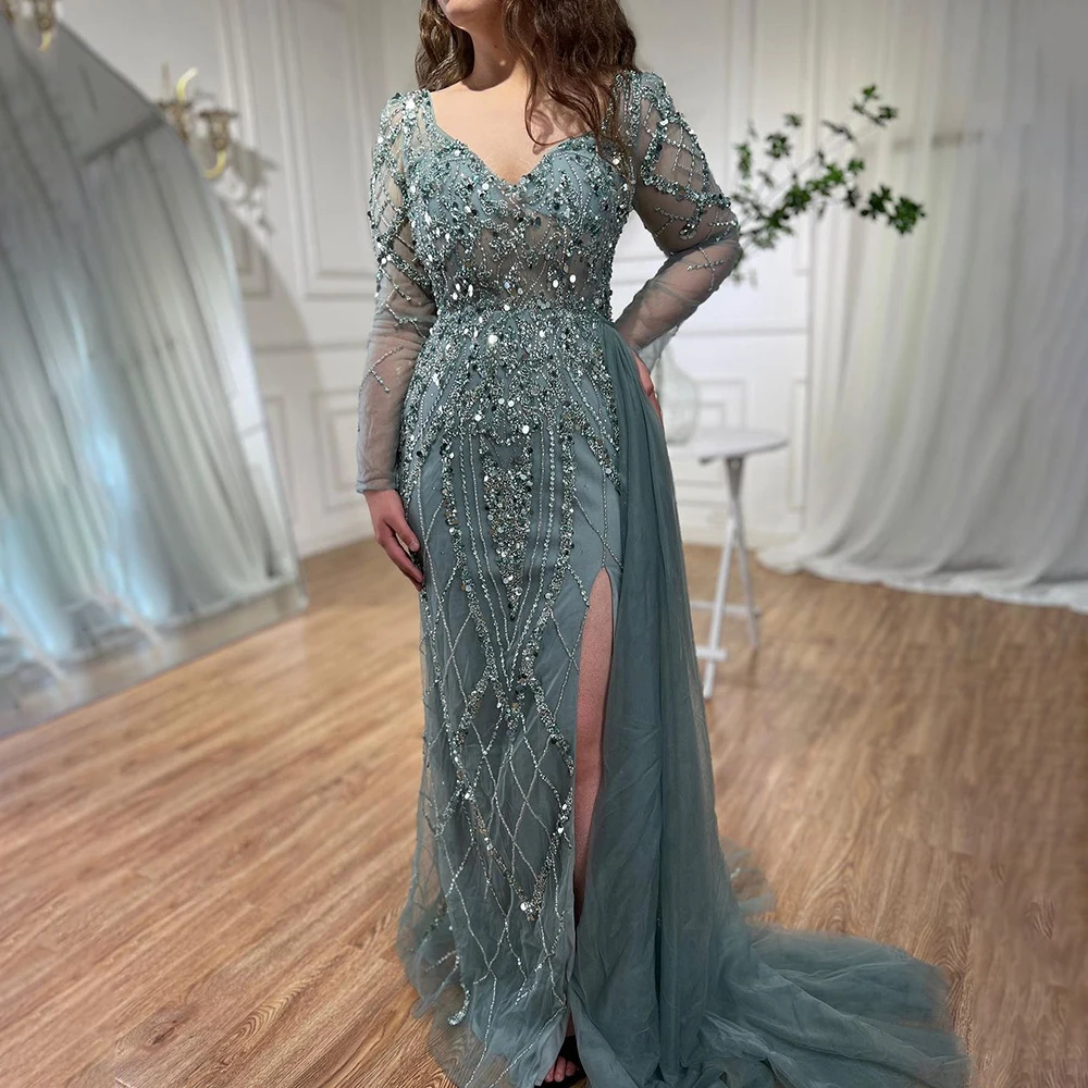 beige lace dress Miss Circle Women Pallas Beige Lace Trim Crochet Mermaid Maxi Dress main image 0