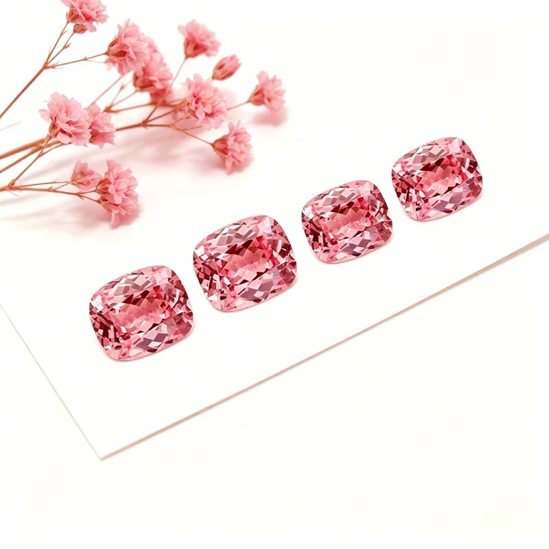Künstlicher Edelstein Padparadscha Rot Lotusfarbe Birnenform Handgeschliffen Zertifizierbar – Detail 13