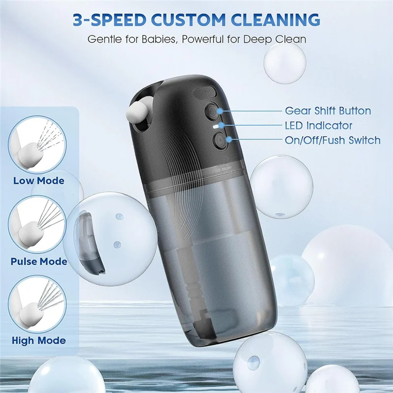 

【Hot-Selling!】3-Setting High Pressure Bidet Sprayer-Handheld Electric Design, USB-C Rechargeable For Travel Use
