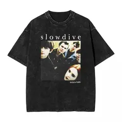 Slowdive Washed T Shirt Streetwear Hip Hop Novelty T-Shirts Tour 90s Tees for Men Women Short Sleeve Oversize Summer