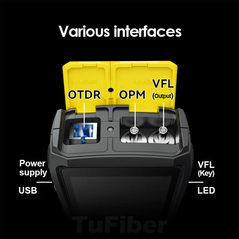 Imagem -02 - Mini Otdr Fibra Ativa Teste ao Vivo 1550nm 20db Fibra Óptica Reflectômetro Tela Sensível ao Toque Opm Vfl Ols Fibra Tester sc Conector 5g