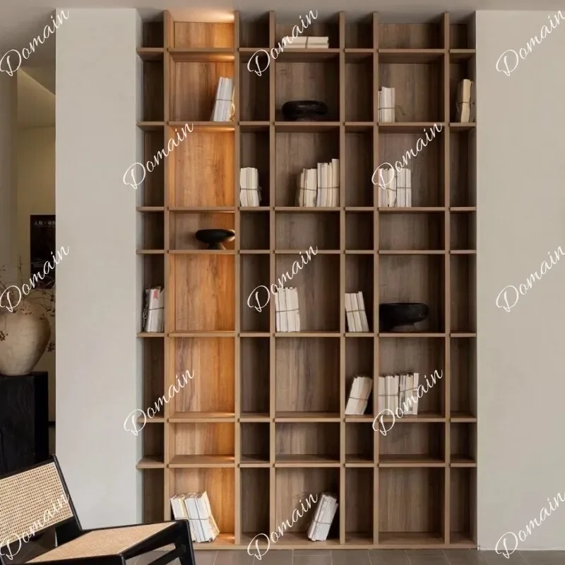 UY Nordic Painted Bookshelf Storage Shelf Display Rack Solid Wood Floor Standing Modern Simple Wall Mount Cabinet H