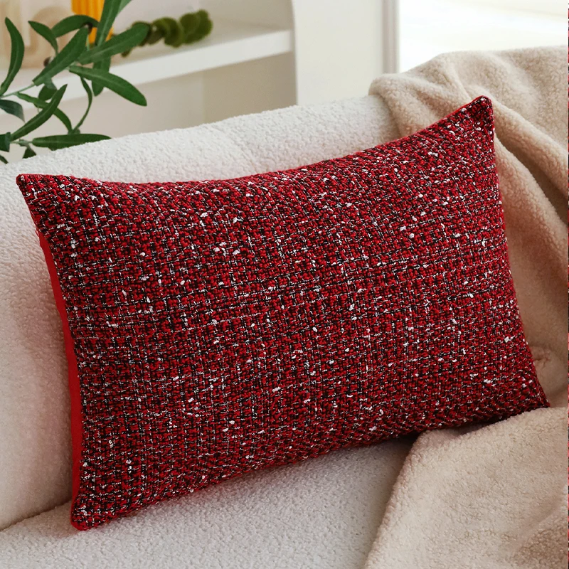 

CANIRICA Cushion Cover 30x50cm 45x45cm Red Christmas Party Decorative Home for Four Seasons Pillow Cover for Living Room Sofa