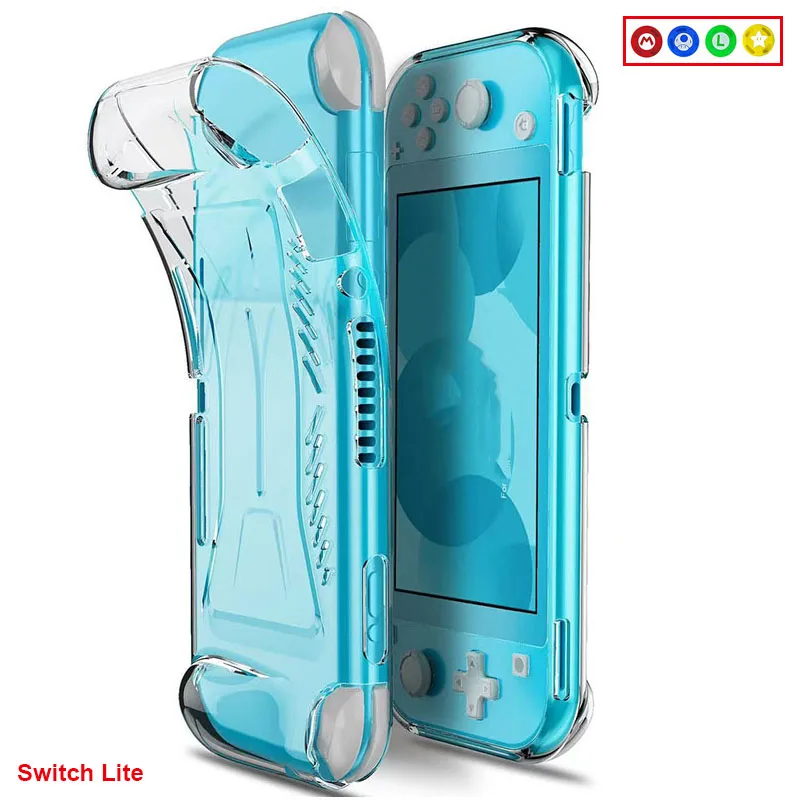 NS Lite-funda antideslizante y ergonómica de TPU suave, protectores para consola Nintendo Switch Lite con cubierta de botón de palanca de pulgar gratis