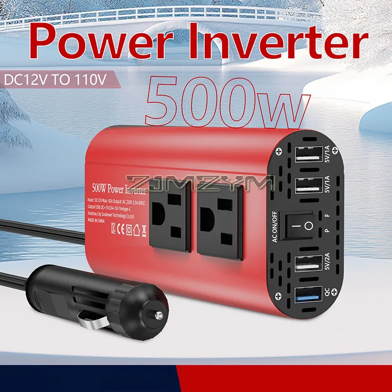 

500 Вт инвертор портативный мульти-USB интерфейс DC 12 В в AC 220 В 50 Гц инвертор США/ЕС розетка модифицированный волновой инвертор для автомобилей и телефонов