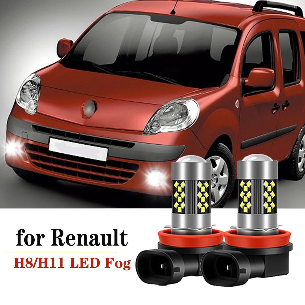 

2x For Renault Kangoo 2008-2014 For Renault Koleos 1 2 2008-2021 LED H8 H11 Fog Light Bulb Car DRL Lamp 6000K 12V 4800LM