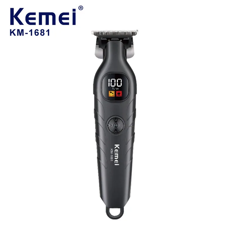 Kemei 1681 آلة قص الشعر المهنية السعر المنخفض مشابك الشعر المنزلية الحلاق اللاسلكية قابل للتعديل مشط قابلة للشحن الشعر المتقلب