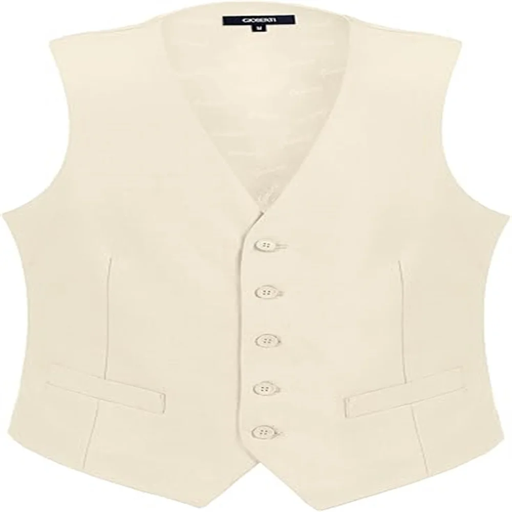 

Men's formal dress vest with fitted V-neck 2 pockets wedding party dress jacket