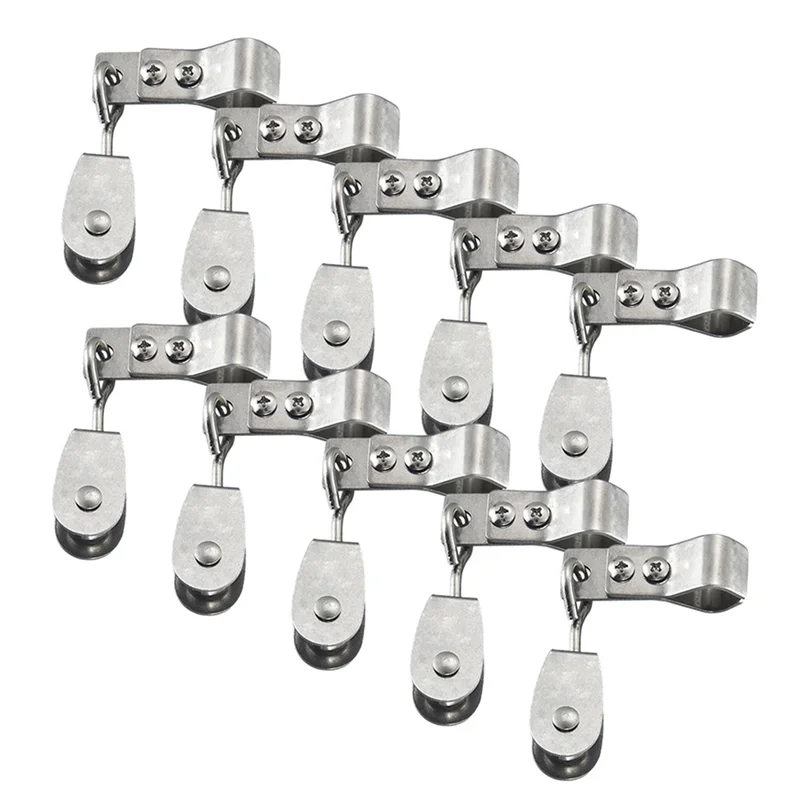 

SHGO-Sun Shade Sail Fixing Clamps 10Pcs Stainless Steel Pulley Heavy Duty Clips Outdoor Pergolas Shade Cloth