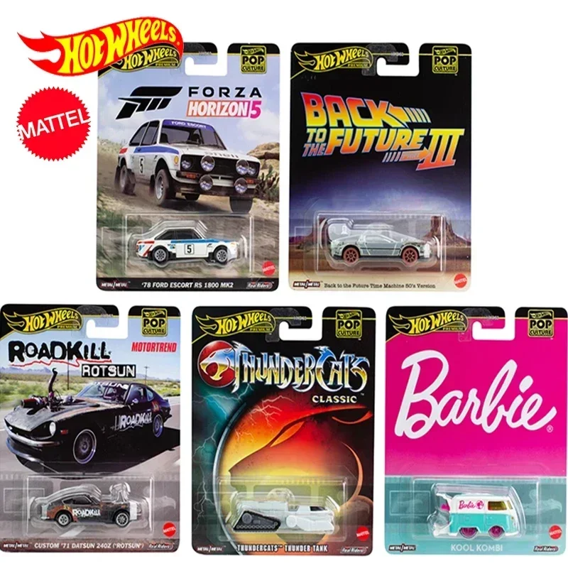 Mattel Hot Wheels Premium Car Pop Culture Boys Toys 1/64 Diecast Forza Horizon Ford Escort Datsun Barbie Vehicle Time Machine