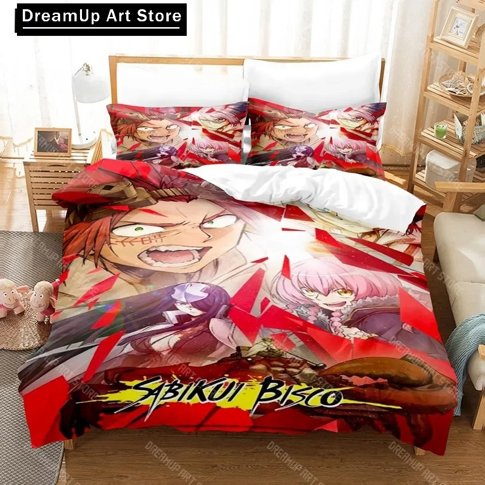 ثلاثية الأبعاد مطبوعة أنيمي غطاء سرير Sabikui Bisco طقم سرير واحد التوأم كامل الملكة الملك الحجم طقم سرير الكبار طفل غرفة نوم غطاء لحاف مجموعات #2