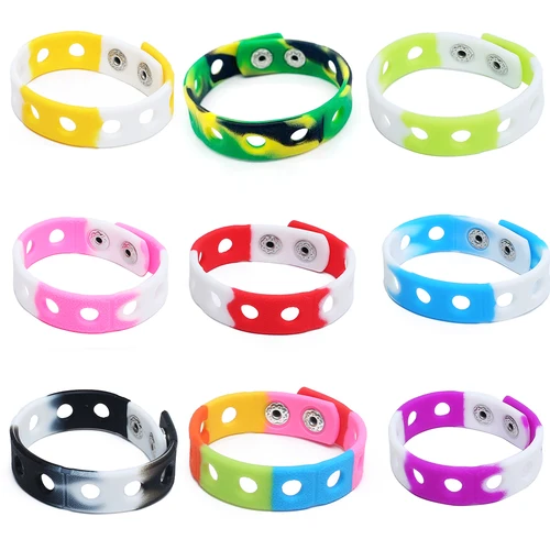 Imagen 2 del producto 9/11/20 piezas pulseras de silicona de Color aleatorio 18CM con hebilla de zapato accesorios de zapatos de PVC dijes para zapatos regalos de cumpleaños para niños