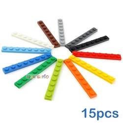 15pcs/lot DIY Blocks Building Bricks Thin 1X8 Educational Assemblage Construction Toys for Children Size Compatible With Brand