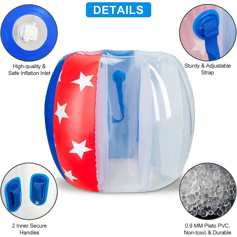 عبوة من كرات ممتصة للصدمات للبالغين والمراهقين، كرة هامستر بشرية قابلة للنفخ للملعب، الفناء، الحديقة #5