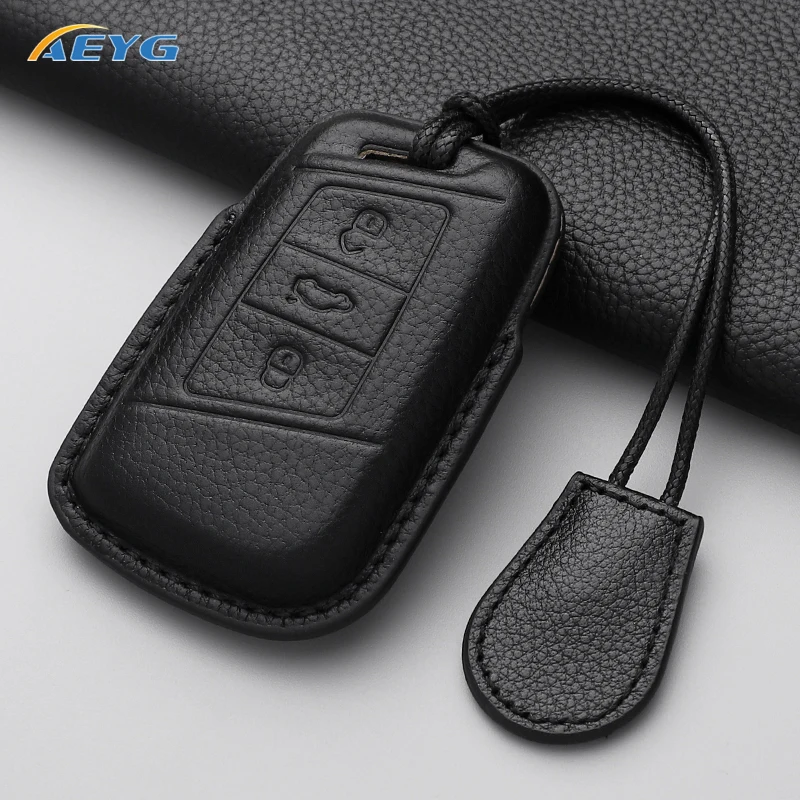 Leather Car Remote Key Case Cover Shell For VW Volkseagen Passat B8 Magotan For Skoda Superb A7 Kodiaq Seat Holder Accessories