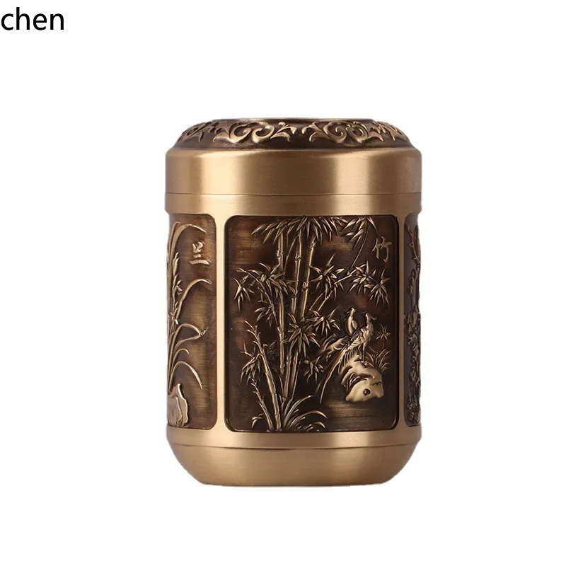 ZMLbrass production Meilan bamboo chrysanthemum tea can change jar home decoration handicraft pendulum 3