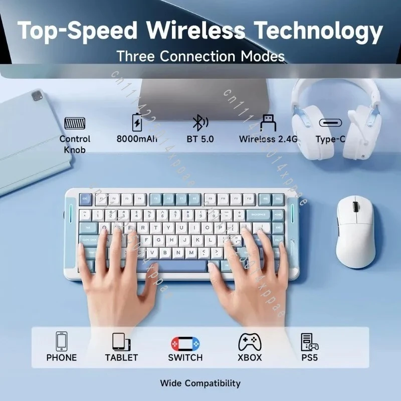 Hot-Swappable Thocky Ergonomic Design For Windows/M AC Office and Ga Ming  X75 V2 Mechanical Keyboard 75% R GB