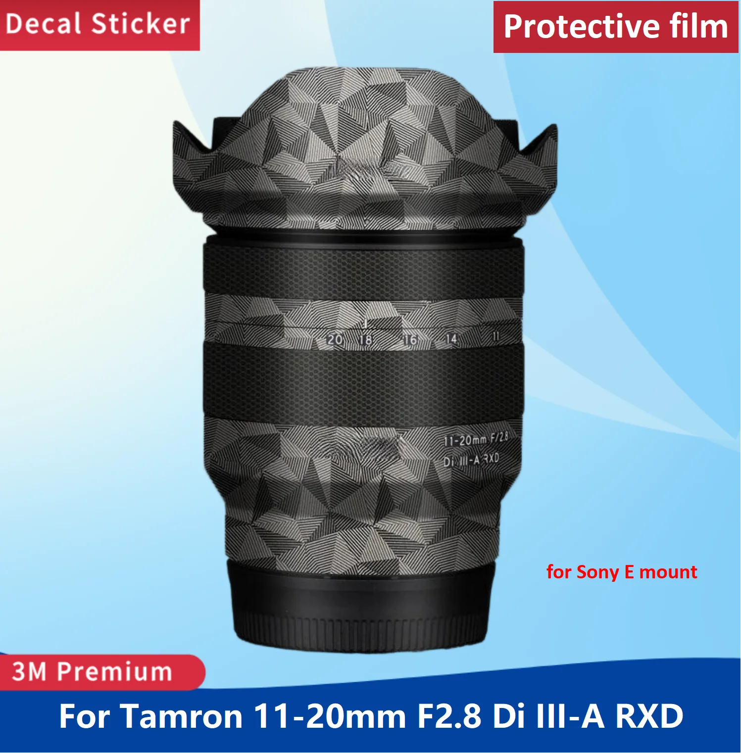 Película protectora adhesiva para lentes, cubierta resistente al desgaste para Tamron 11-20mm F2.8 Di III-A RXD para montura Sony E