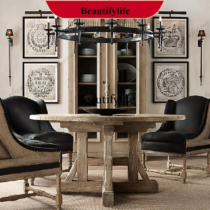 M138 European retro wrought iron castle villa B & B hotel living room dining room lamp cafe soft decoration