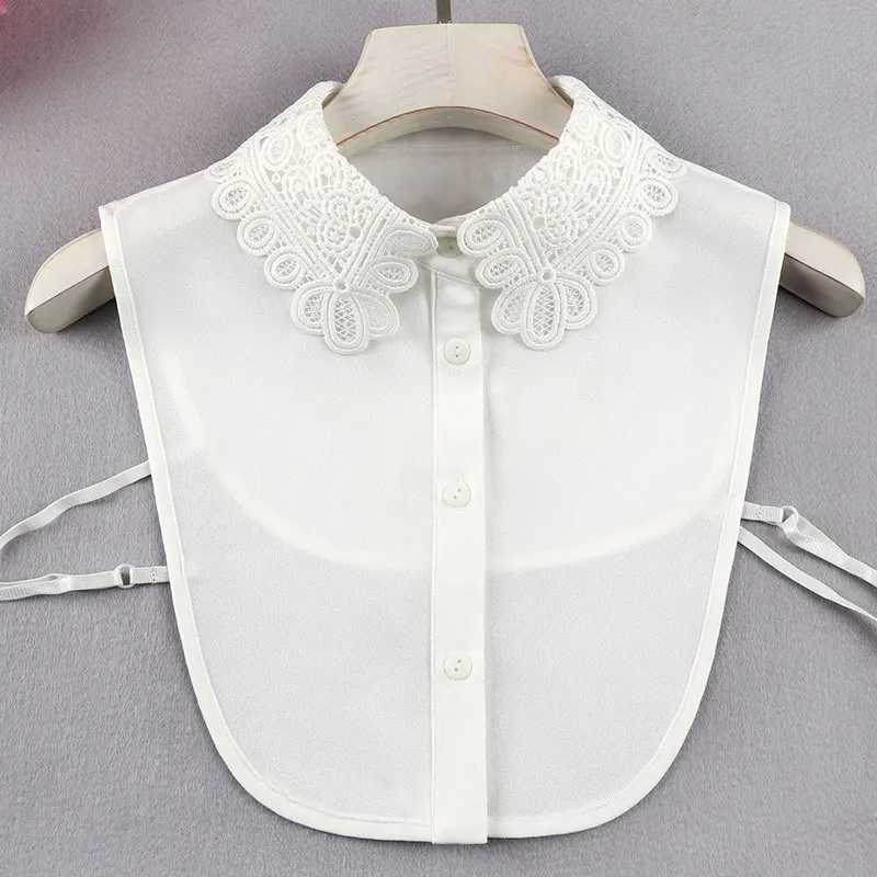 Linbaiway 18 Styles Female Chiffon Fake Collar for Women Blouse Shirt False Collar Ladies Lapel Detachable Collar Female Decor