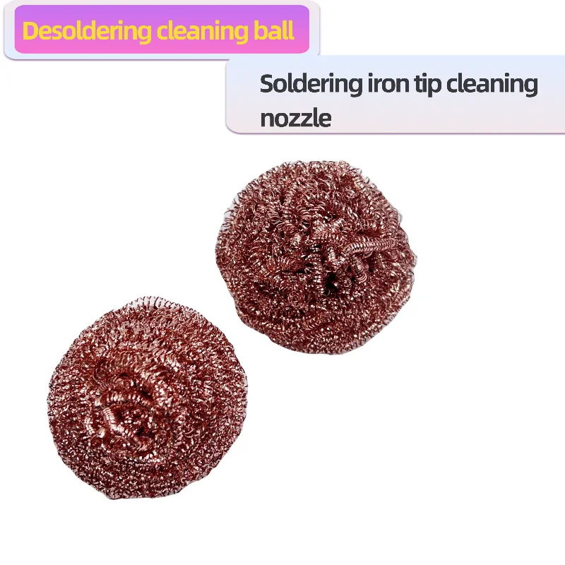 Cleaning Ball Desoldering Soldering Iron Mesh Filter Cleaning Nozzle Copper Wire Cleaner Metal Ball Welding Iron Tips Clean Ball