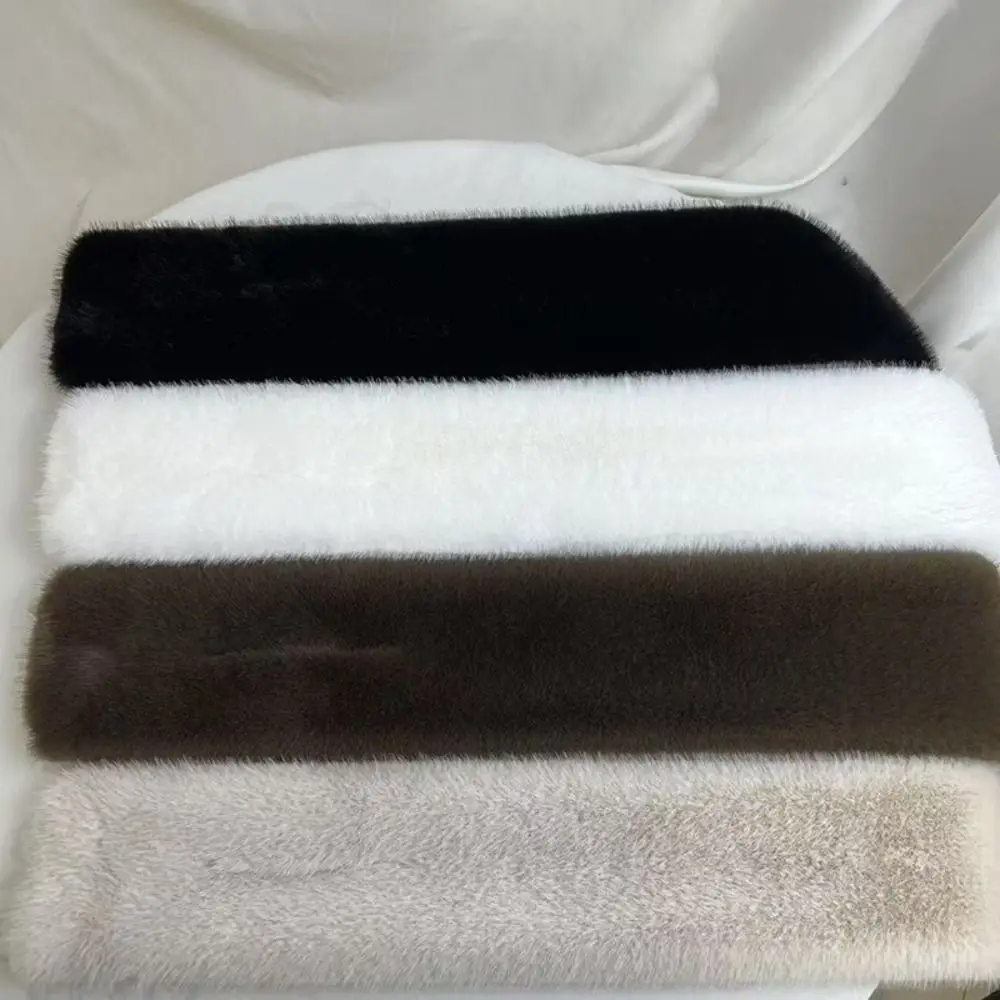 Winter Warm Faux Mink Fur Cross Scarf Solid Color Soft Neckerchief Wrap Thickened Neck Warmer Collar Scarf Autumn Winter