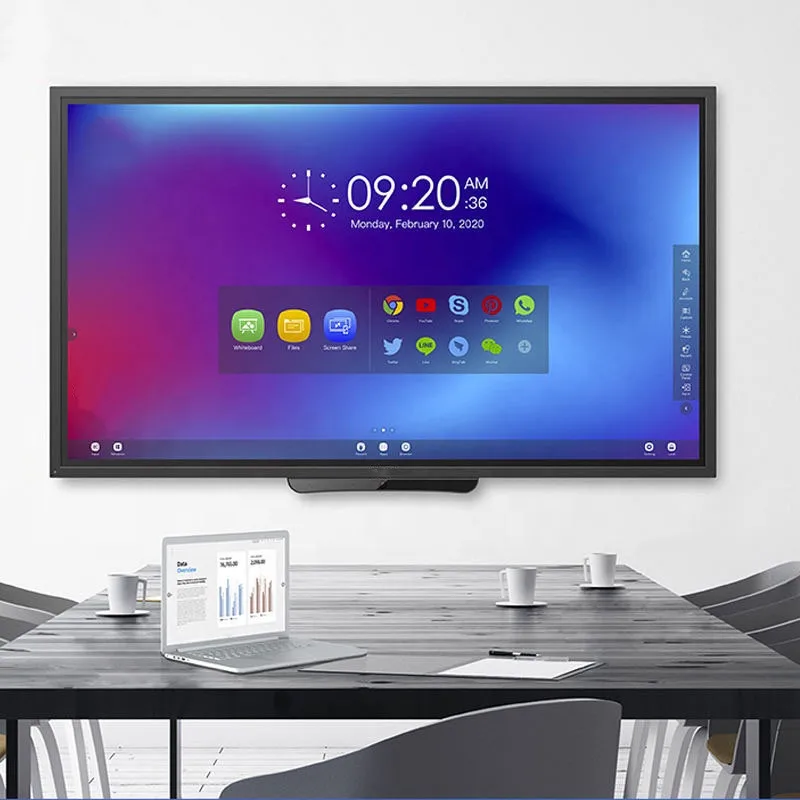 55 Inch Smart Board Interactive LCD Touch Electronic Whiteboard Android OS Full HD 1080p 20-Point Touch For Classroom Office
