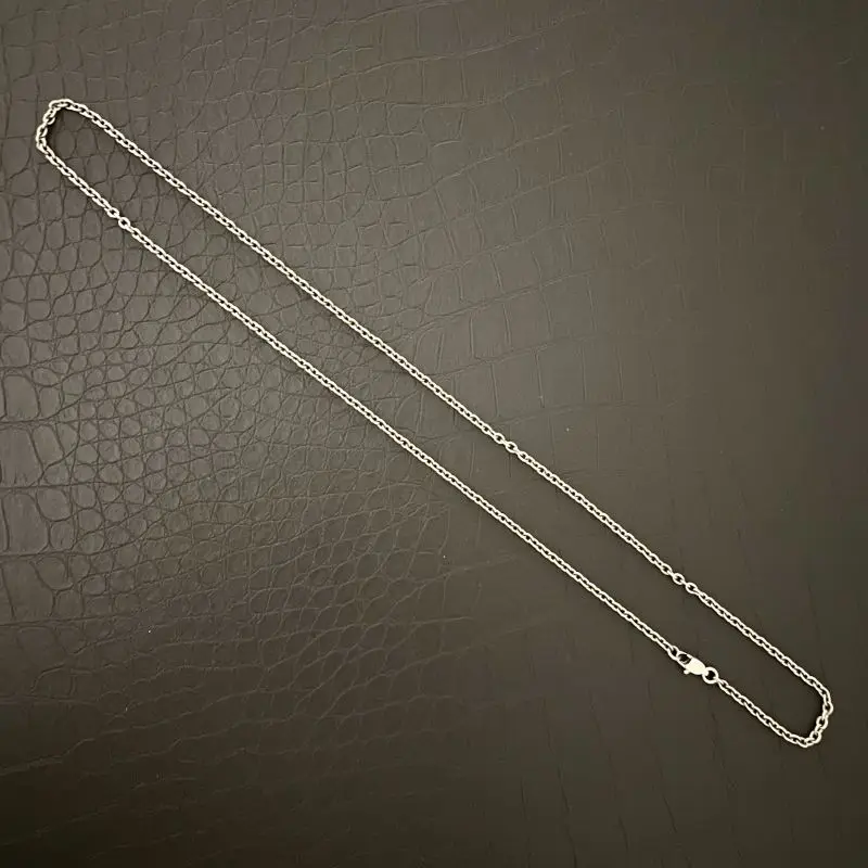 Pure Titanium O-shaped Necklace with A Width of 3mm, Lightweight and Allergy Resistant Thin Chain, Men\'s and Women\'s Necklaces