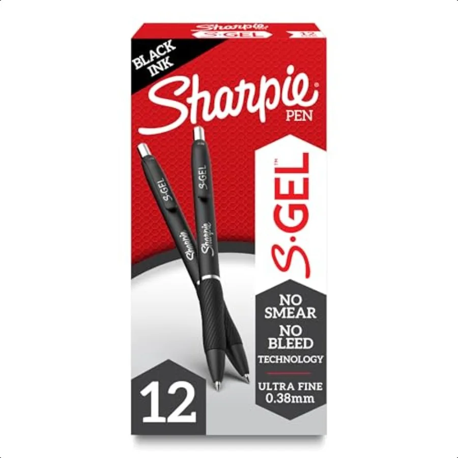 

SGel Gel Pens Ultra Fine Point 0.38mm Black 12 Count