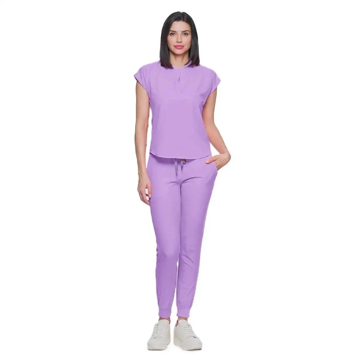 New Fast Delivery Nurse Scrubs Uniform Jogger Scrub Women's Anti Wrinkle Sets With Zipper Fitted Medical Clothing For Women