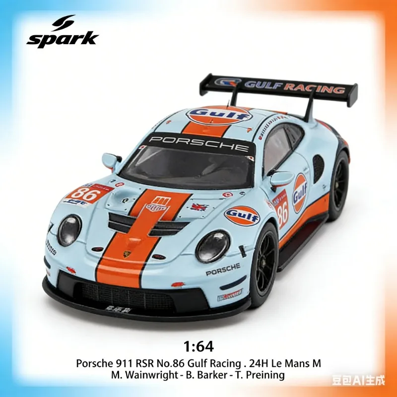 

Spark 2026 GT SHOW Suzhou Exhibition 1:64 911 RSR Gulf Oil Painted Alloy Die-Cast Car Model - Simulated Static Display Piece