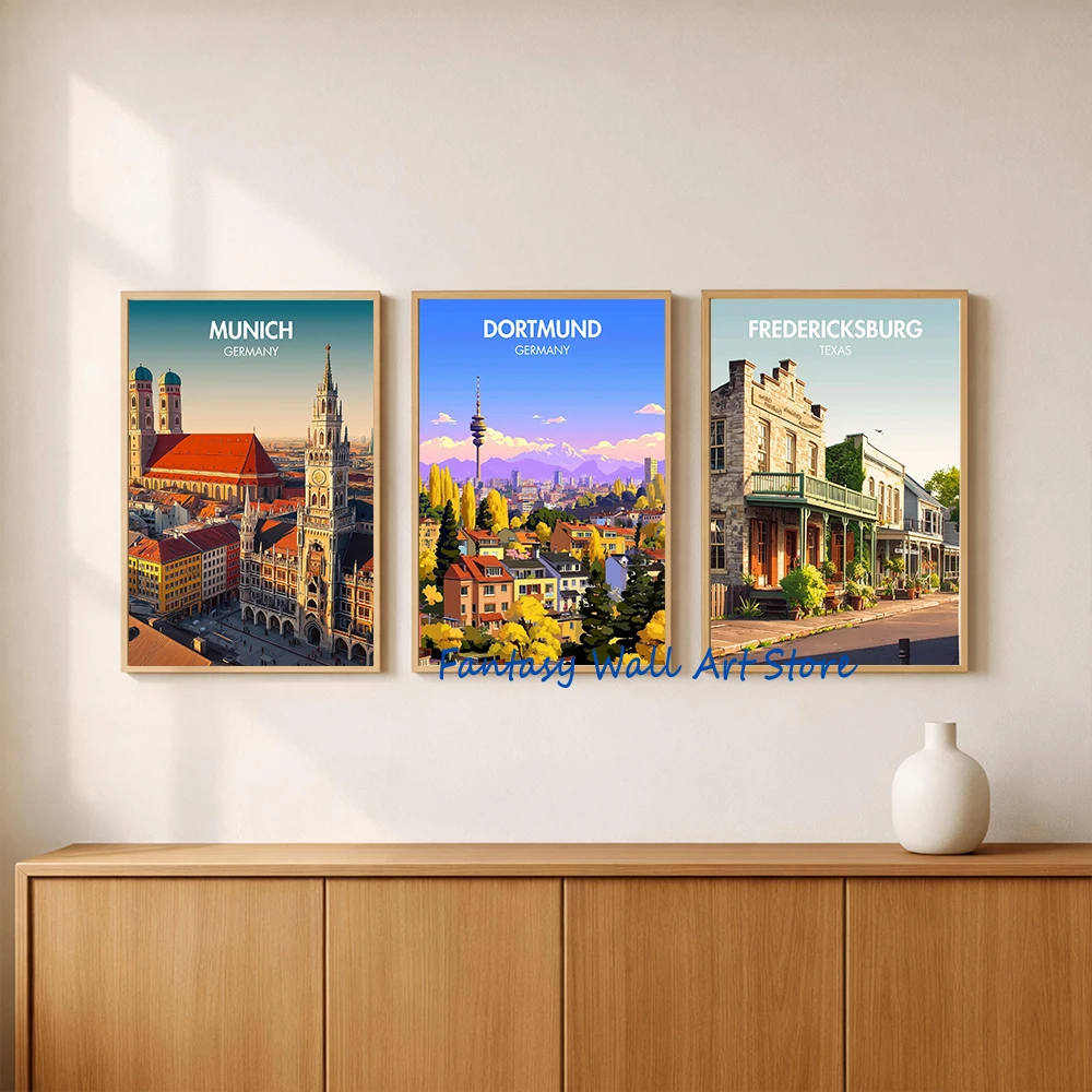 Munich Mainz Bavarian Alps Rothenburg Germany Travel Poster Germany Cities Nature Landscape Wall Art Canvas Painting Wall Decor