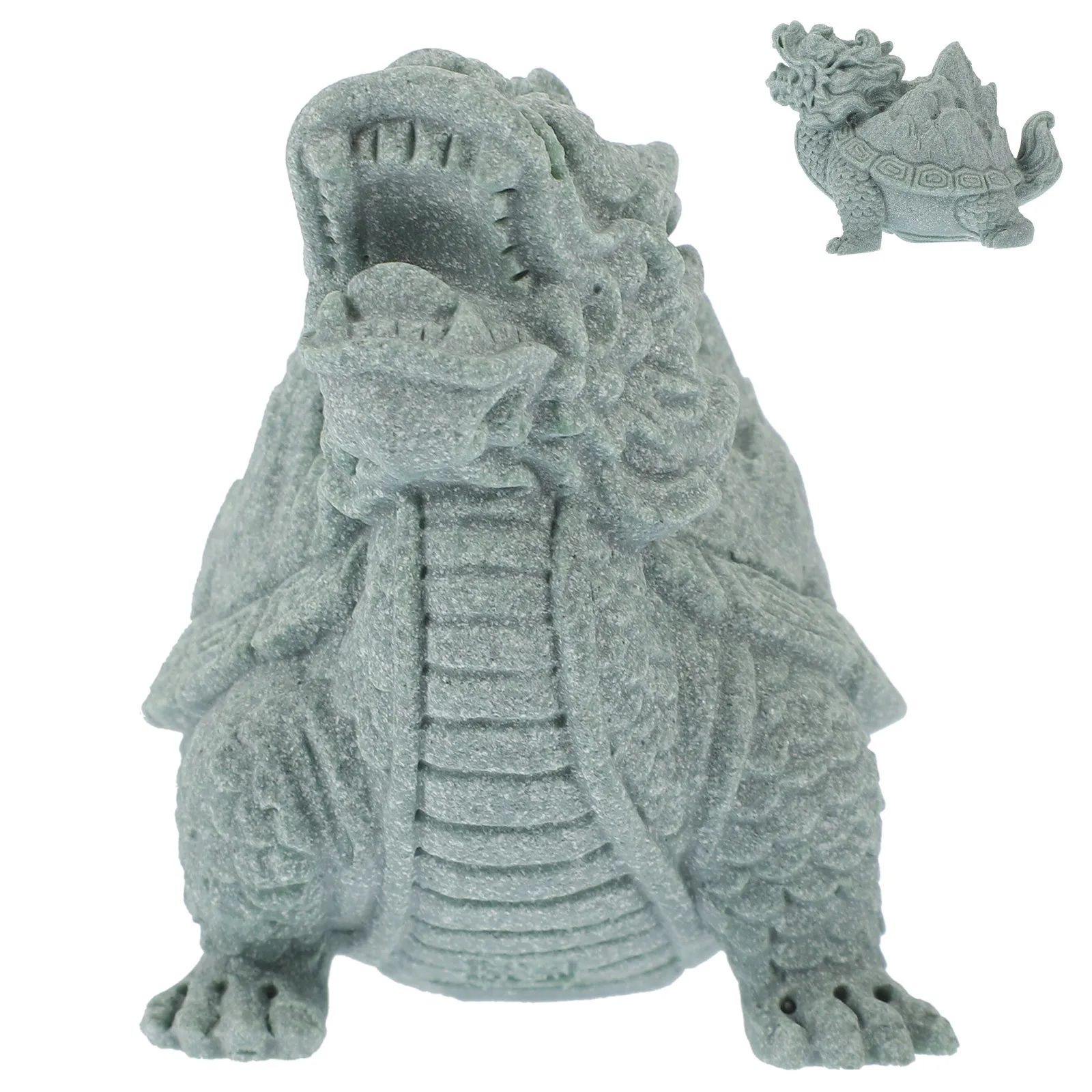 

Sandstone Dragon Turtle Statue Vintage Desktop Decoration Miniature Creative Animal Ornament Indoor Office Home Decor