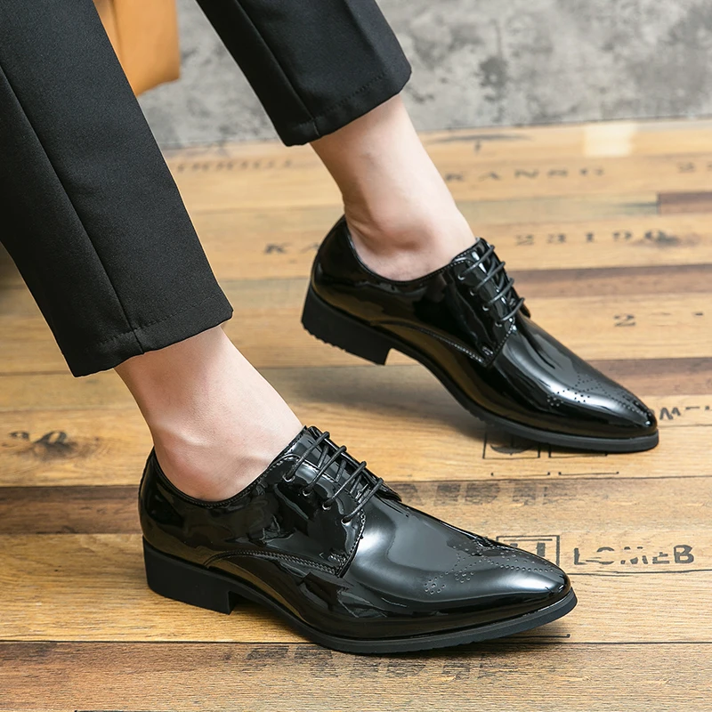 Luxury Brand Genuine Leather Green block Shoes Men Breathable Lace Up Pointed Toe Formal Dress Shoes Party Office high quality