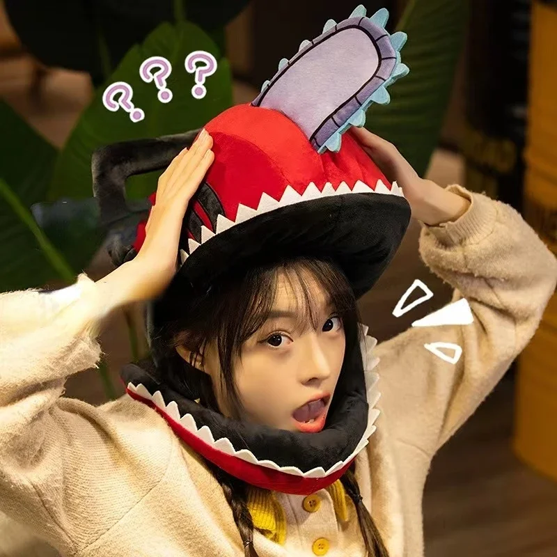 Anime Chainsaw Man Pochita Cosplay Pluche Speelgoed Warm Hoofd Bekledingen Anime Perifere Hoeden Halloween Carnaval Party Dress