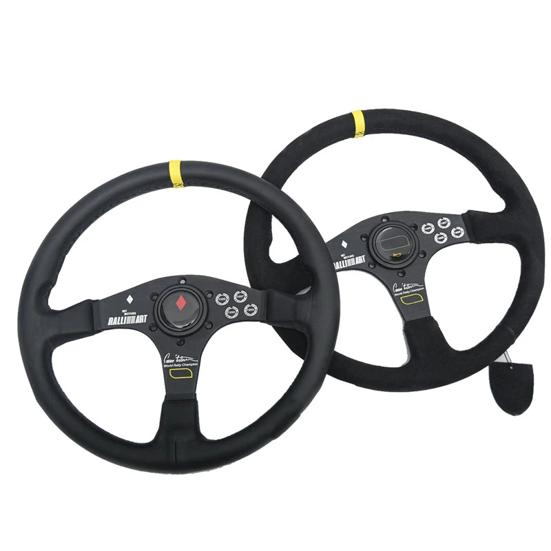 350mm /14inch flat steering wheel Mitsubishi Mitsubishi Lancer EVO Racing Steering wheel suede leahter OMP car steering wheel