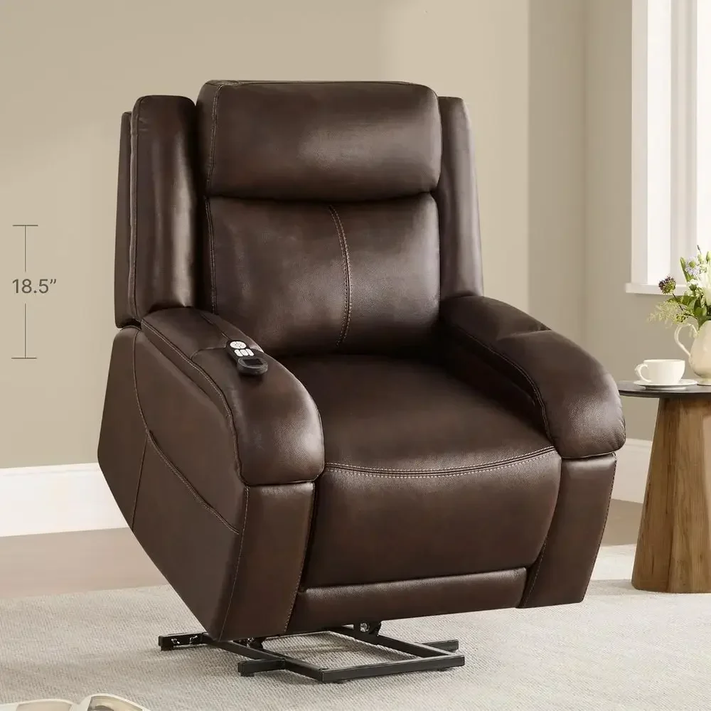 

Luxury Leather Recliner with Heat, Massage, and Power Tilt for Elderly Comfort