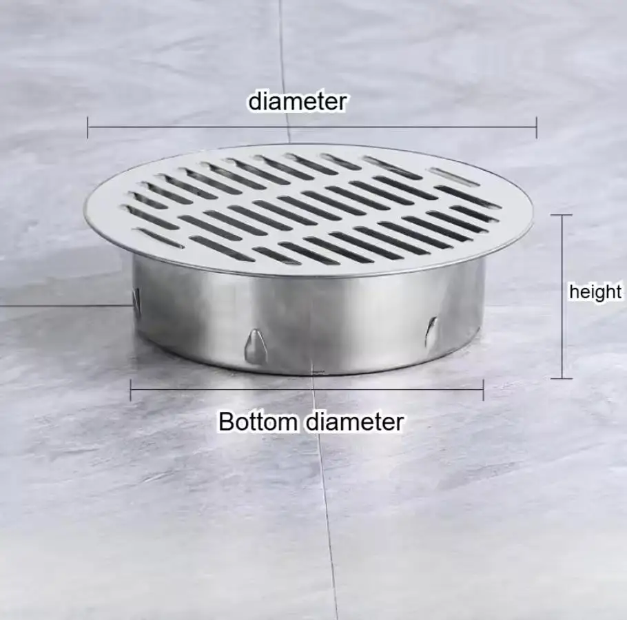 Roof Floor Drain Filter, 304 Stainless Steel Flat Floor Drain, Roof Drainage Pipe anti Rodent