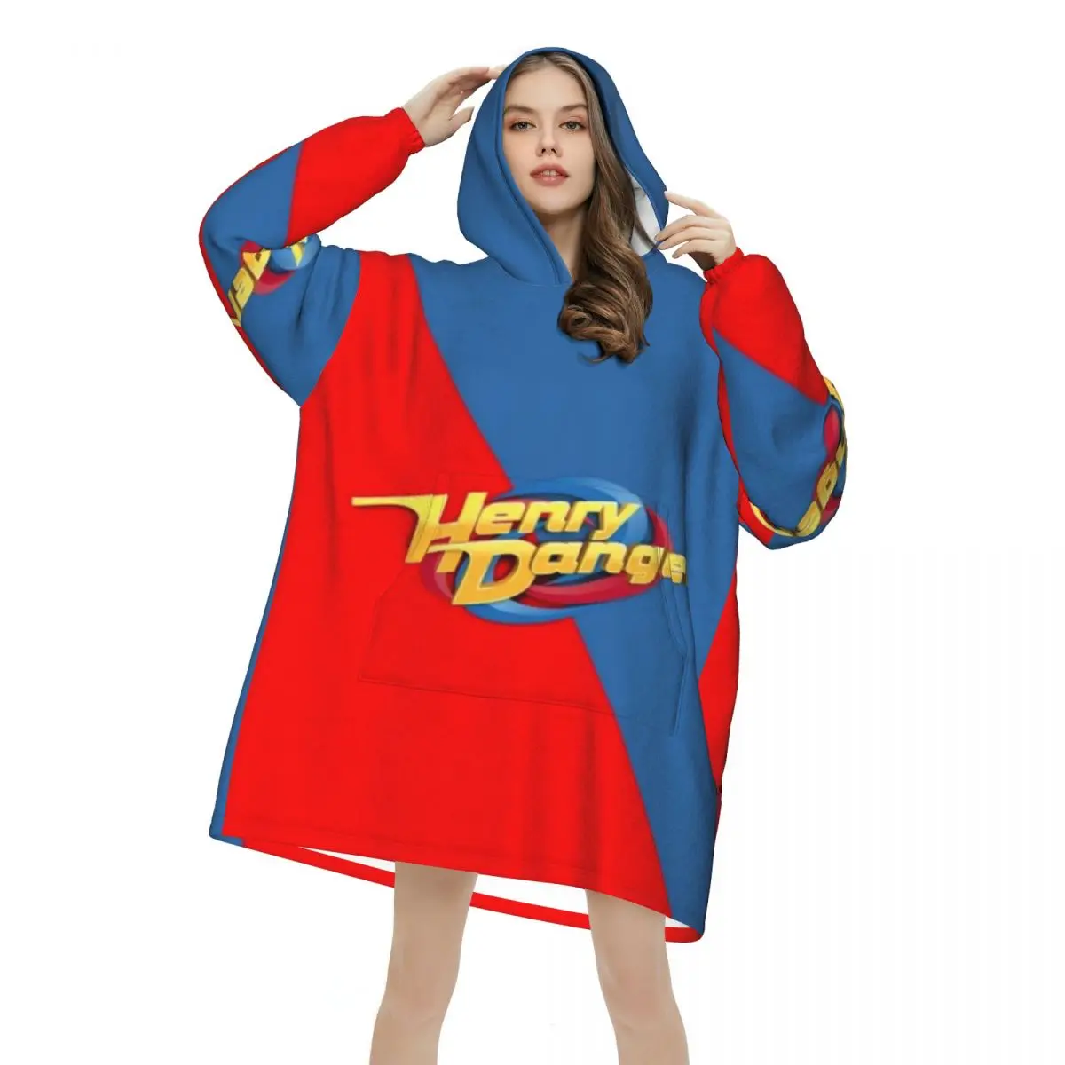 Captain Henry And Kid Danger Blanket Hoodie Sweatshirt Long Fleece Hooded Wearable Blanket with Large Pocket for Women Men