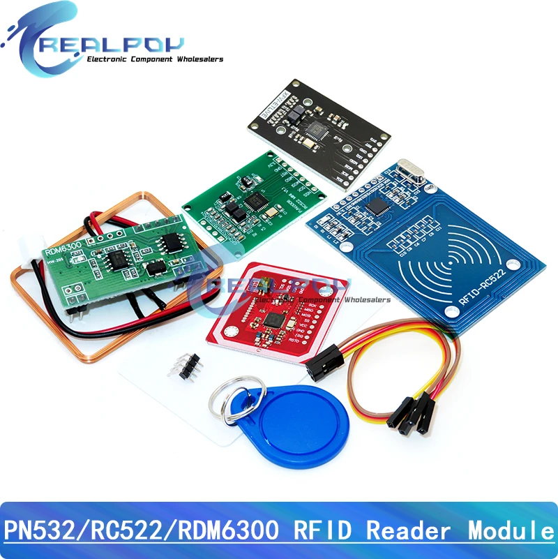 Módulo rfid nfc rc522 MFRC-522 pn532 rdm6300 kits s50 13.56 mhz 125khz 6cm com etiquetas spi escrita e leitura para arduino uno 2560