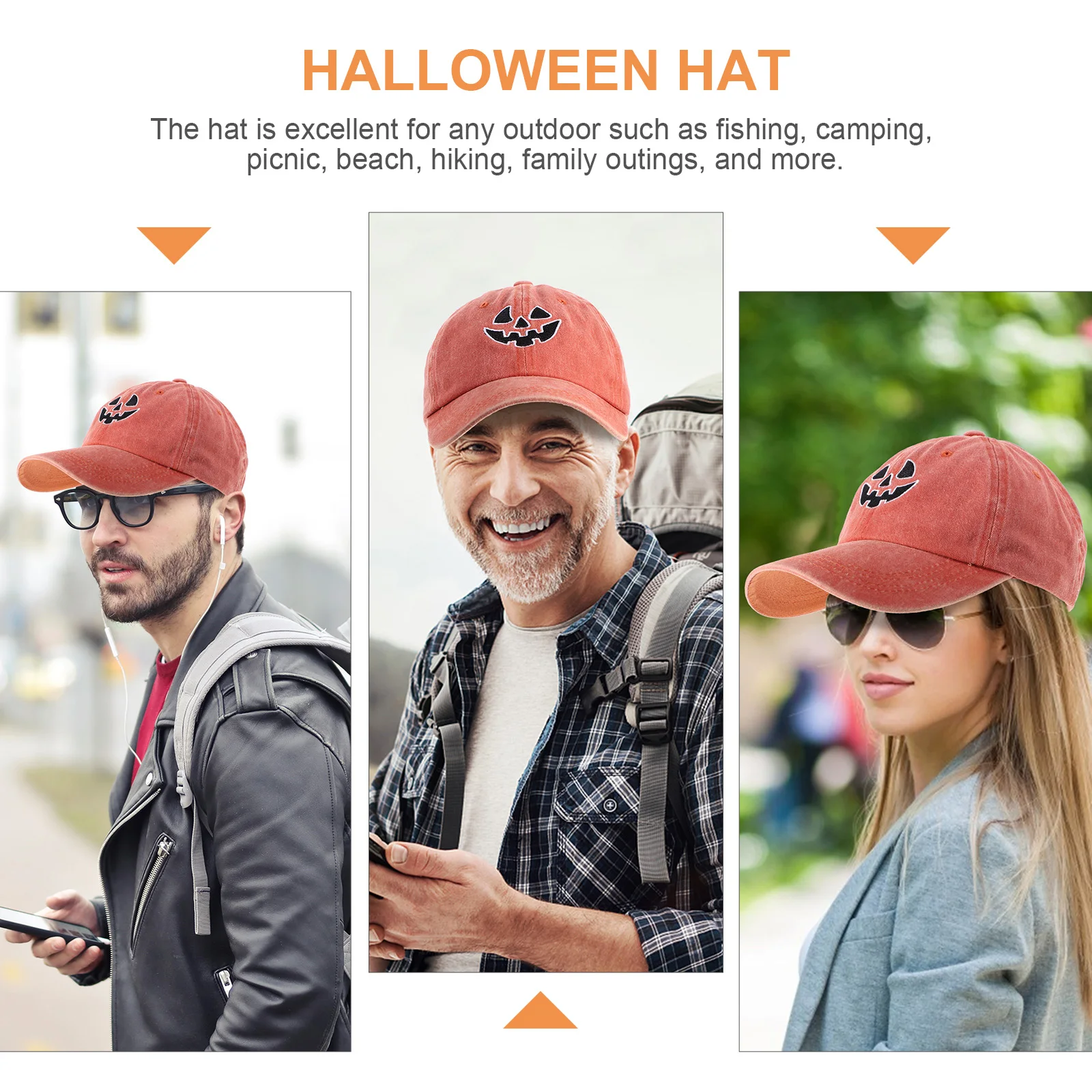 

Spooky Embroidered Halloween Baseball Hat For Women Men Adjustable Lightweight Peak Cap Breathable Easy Clean Comfortable