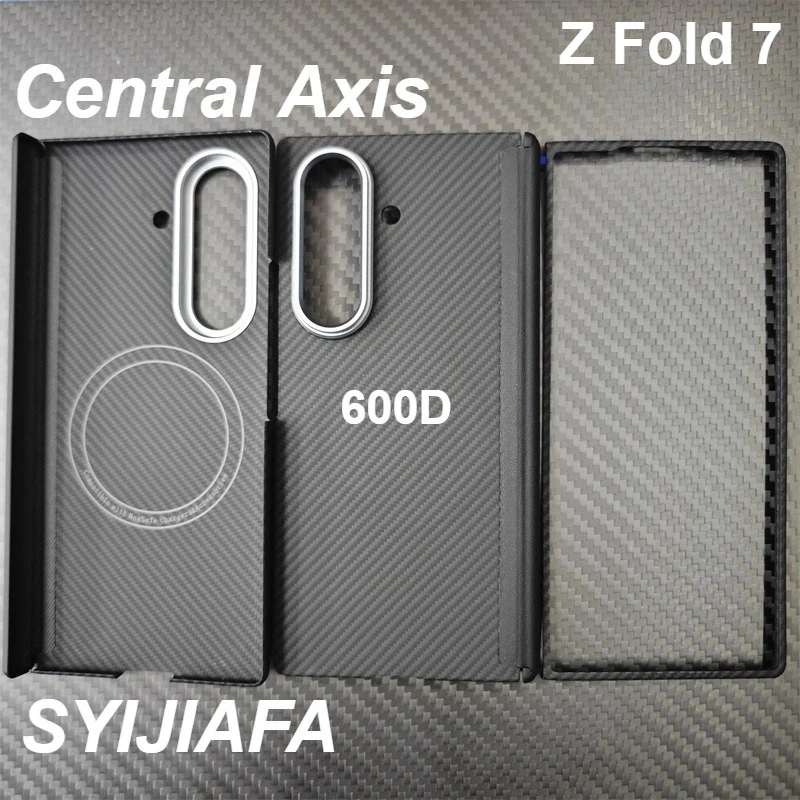 

Чехол для Samsung Galaxy Z Fold 7, арамидный чехол из углеродного волокна с магнитной осью, чехлы с центральной осью, ультратонкий защитный чехол для телефона