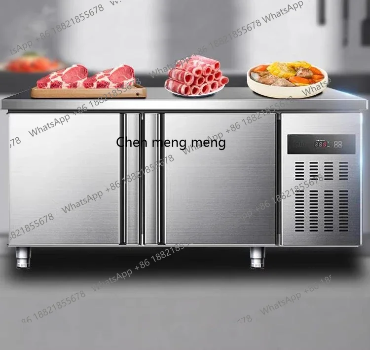 M138 Commercial Fresh-Keeping Freezer Dual-Temperature Flat Cold Freezer Stainless Steel Horizontal Water Bar Operation Counter