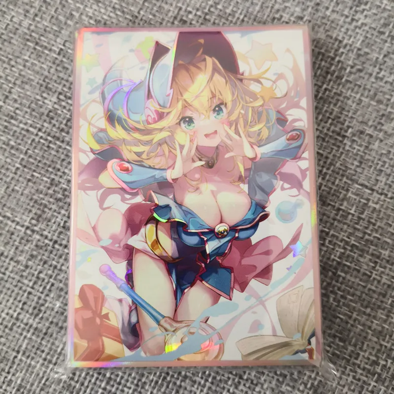 

50pcs/pack Game Yu-Gi-Oh! Duel Monsters Black Magician Girl Card Sleeves Anime Yugioh Holographic Sleeve Cards Case for Gift