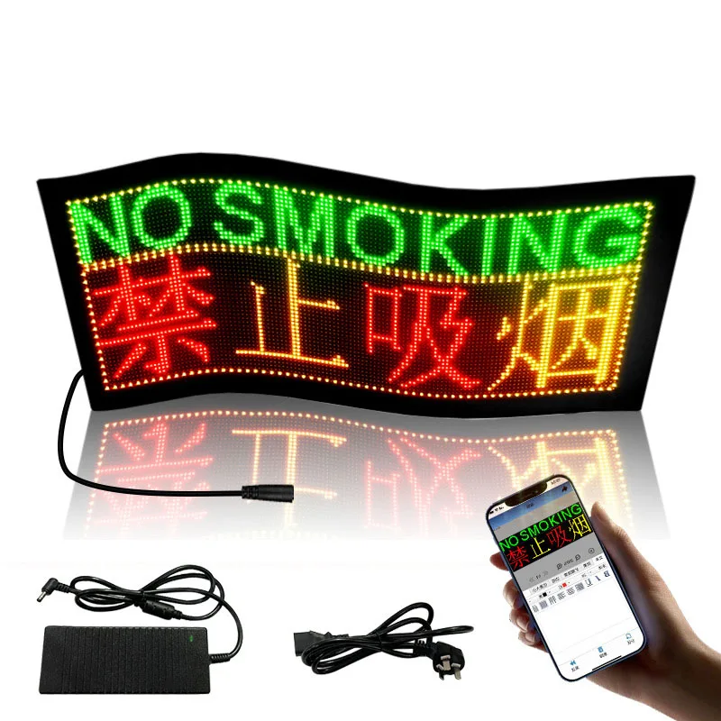 Imagem -02 - Big Led Screen Sign para Publicidade Publicidade Rgb Mensagem de Rolagem Display Board App Dobrável Macio Painel Led Flexível Exibição da Janela Traseira do Carro